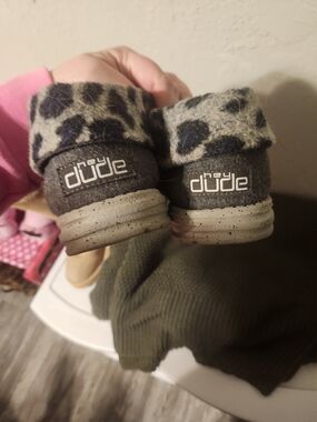 hey dude Leopard Print Gray Slip-On Shoes